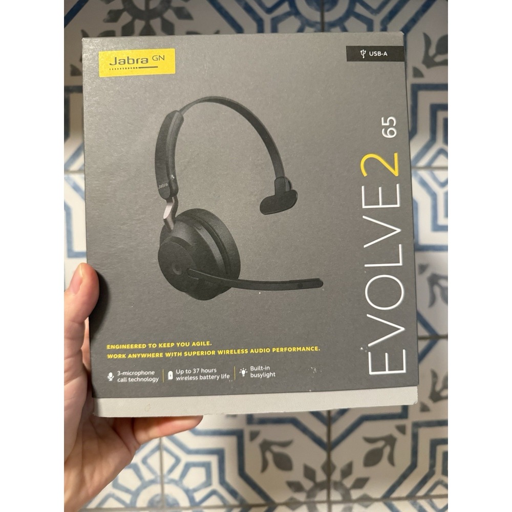 Jabra Evolve2 65 UC Mono Wireless Headset USB-A Link380a/390a Black
